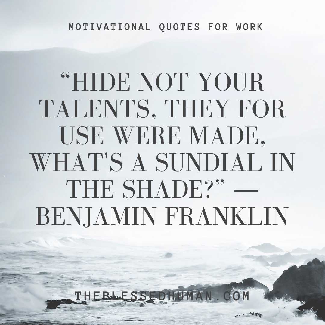 Work quote by Benjamin Franklin